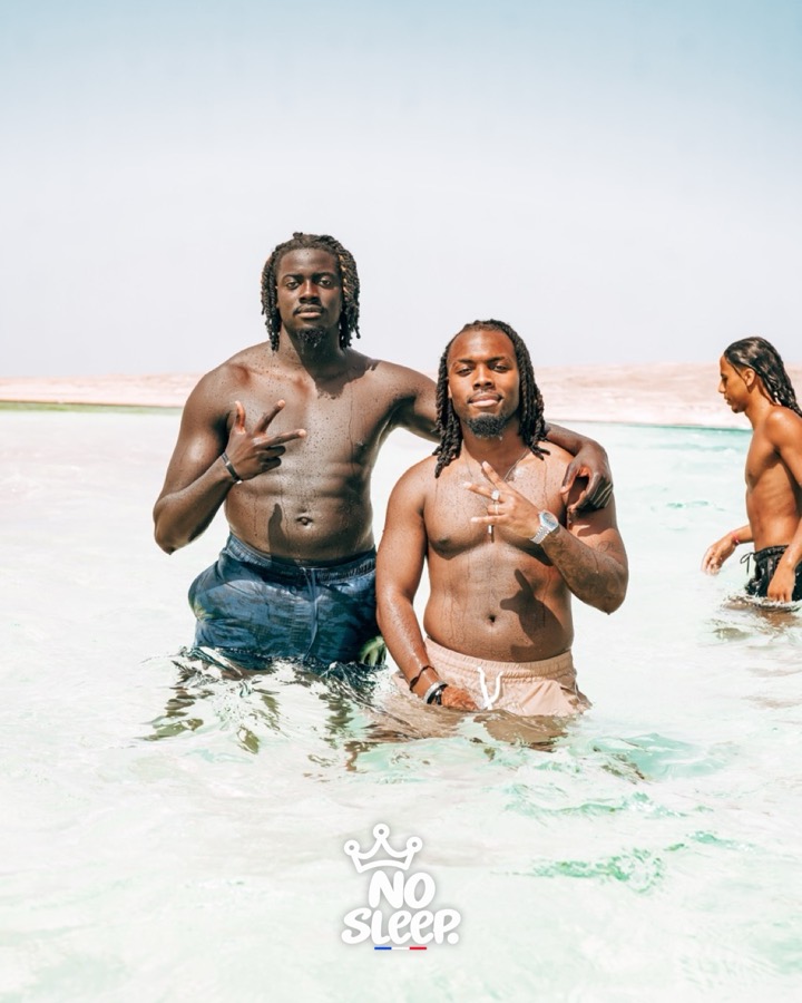 Deux amis dans l'eau peu profonde